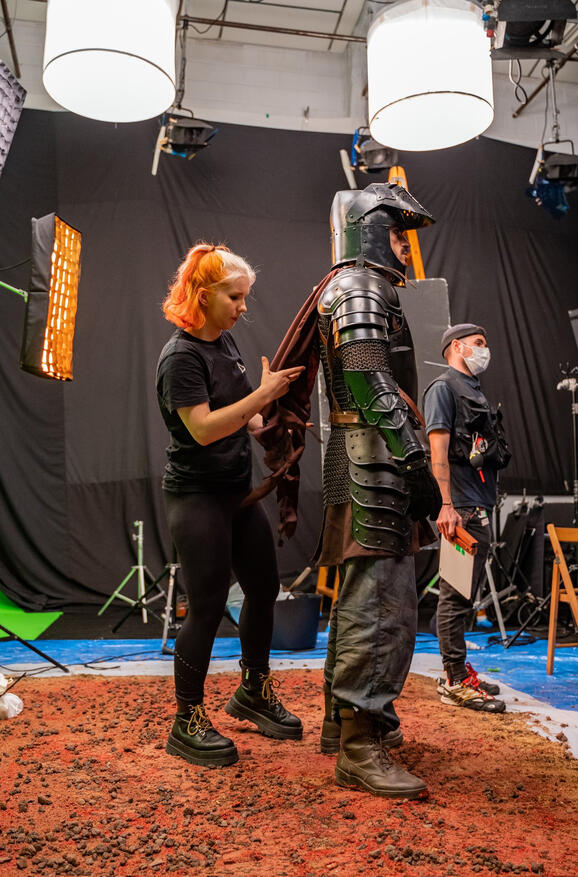 Makeup and Art director on set